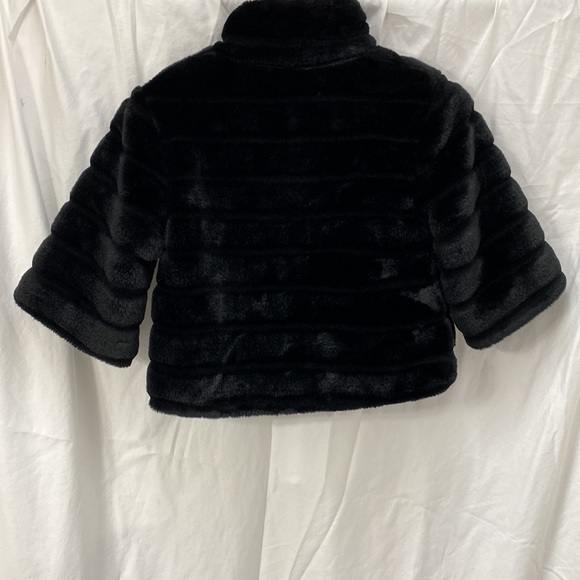 Cherokee Girl’s Faux Fur Black Jacket with Red Interior - Size 7/8 Medium - Picture 3 of 5